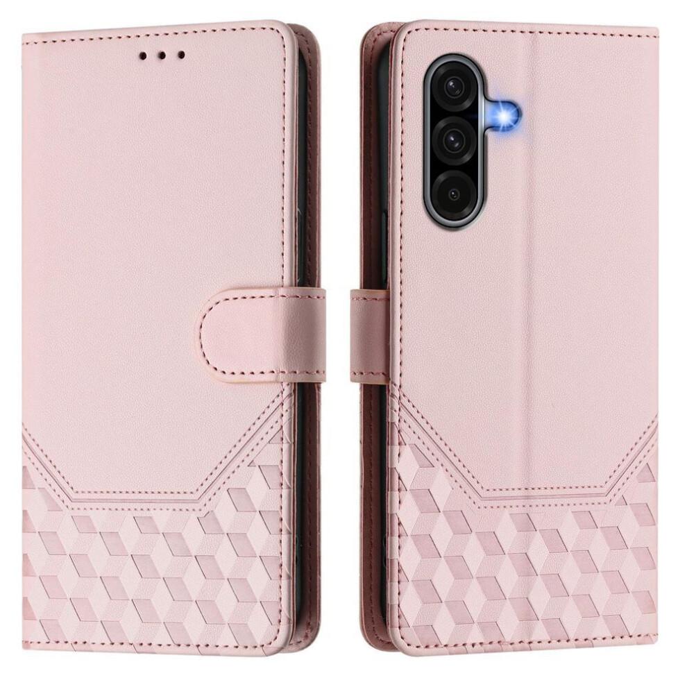 (pink, Samsung A56 5G) Leather Case Wallet Durable Leather Rfid Blocking Card Holders Shockproof Kickstand Protective Flip Cover