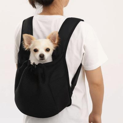 Portable Breathable Pet Chest Shoulder Bag Adjustable Double Shoulder Pet Travel Bag Foldable Dog Walking Bag Outdoor Hiking