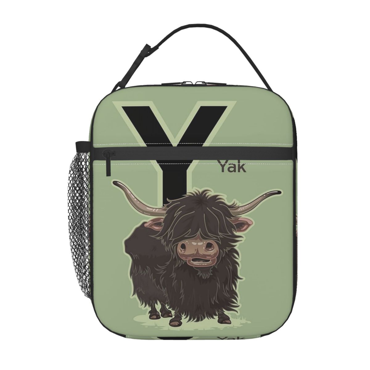 

Grey Highland Yak Pattern Insulated Lunch Bag for Women Children Leakproof Food Boxes Thermal Lunch Box Tote One Size