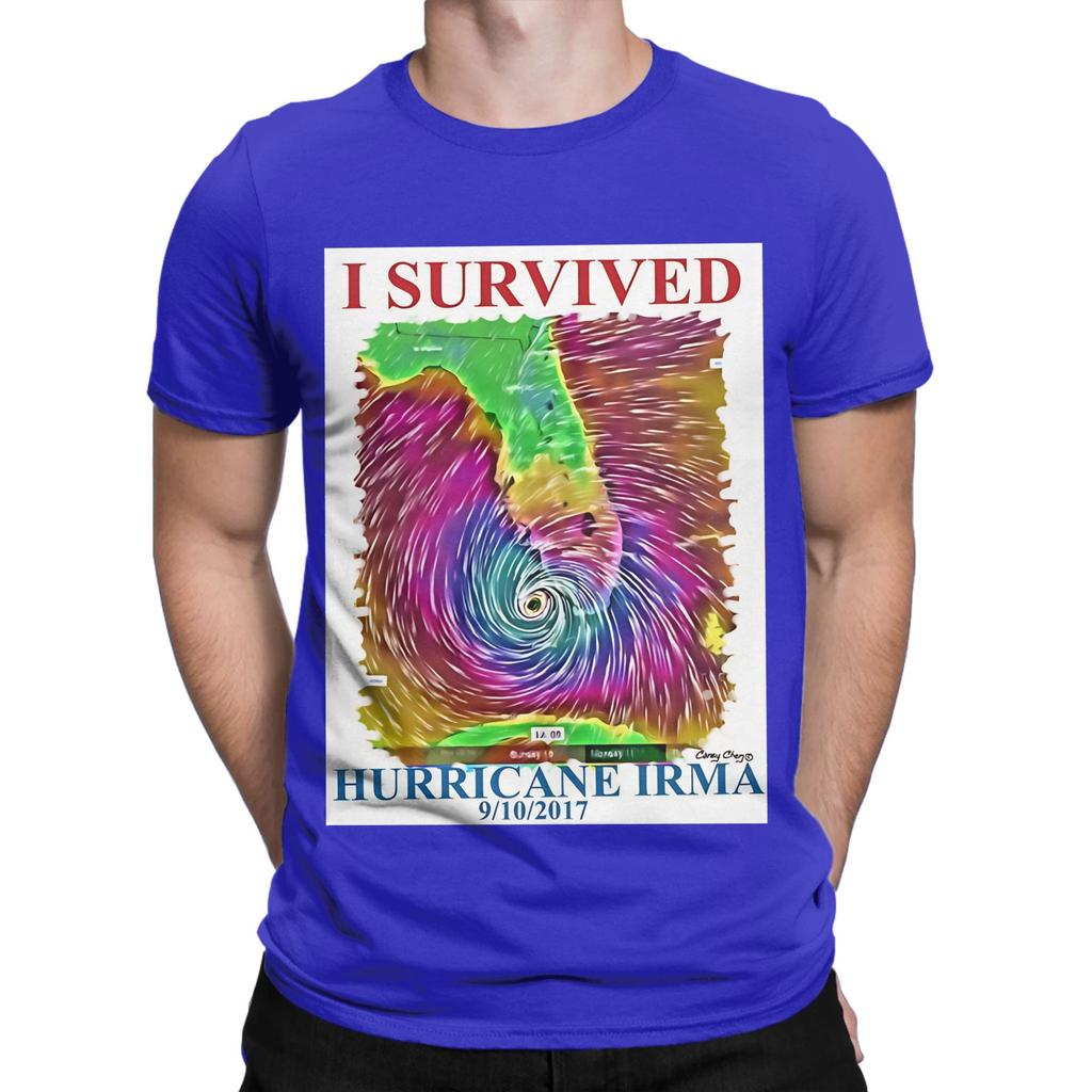 I Survived Hurricane Irma Funny Graphic 100 Cotton Tshirt Hurricane Tees Tops For Unisex