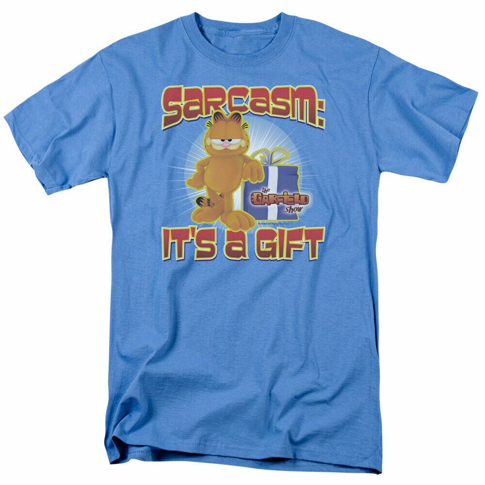 26 Garfield Sarcasm T Shirt Mens Licensed Cat Jim Davis Comics Tee Carolina Blue Unisex T-Shirt M