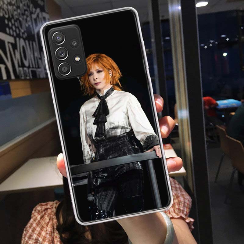 Mylene Farmer Phone Case for Samsung A54 A57 A37 A17 A14 A15 A12 A24 A34 A55 A35 A25 A52S A07 A05S A04S A22 A32 A72 Galaxy Note