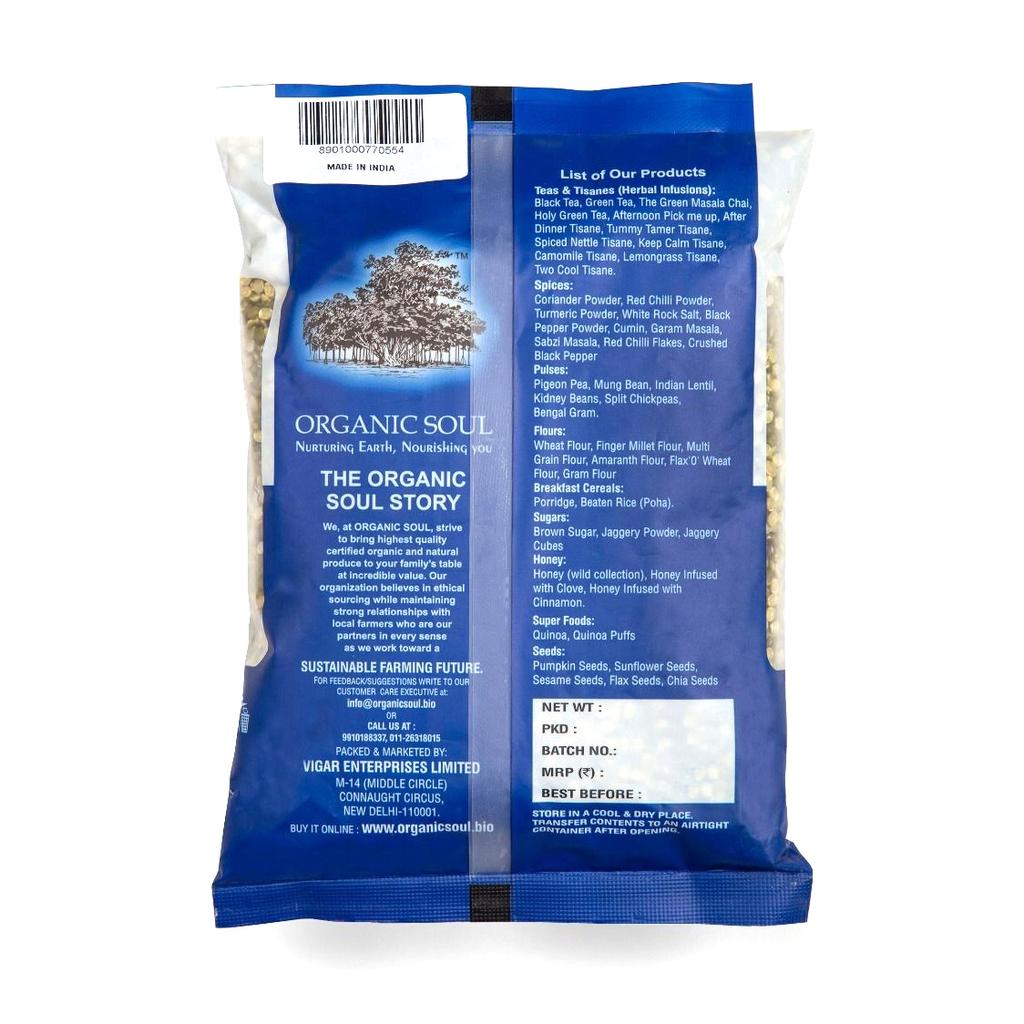 Green Mash (Moon Chilka) (500 G), Organic Moong Chilka, Organic Soul