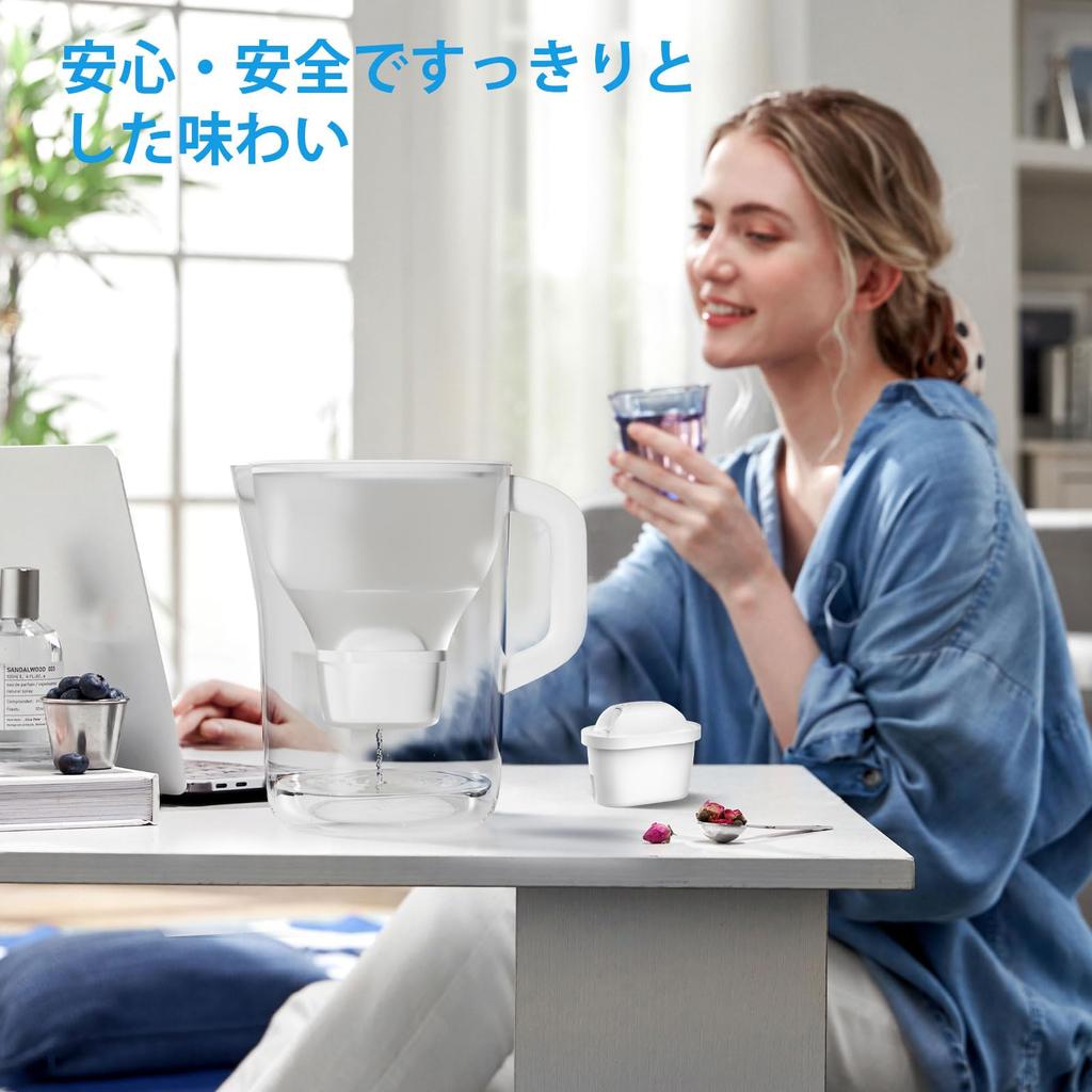 BREAUILL Compatible Filter Cartridges for BRITA MAXTRA Water Purifiers, Removes Chlorine and Other Harmful Substances, 6-Piece Set