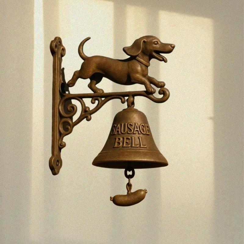 Metal Welcome Doorbell Vintage Halloween Dog Bell Interesting Hangable Manual Doorbell For Home Entrance Wall Mount Decor