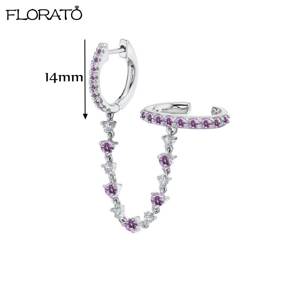 925 Silver Needle Elegant Purple Earrings Exquisite Small Hoop Earrings for Women Fashion Puncture Jewelry Accessories