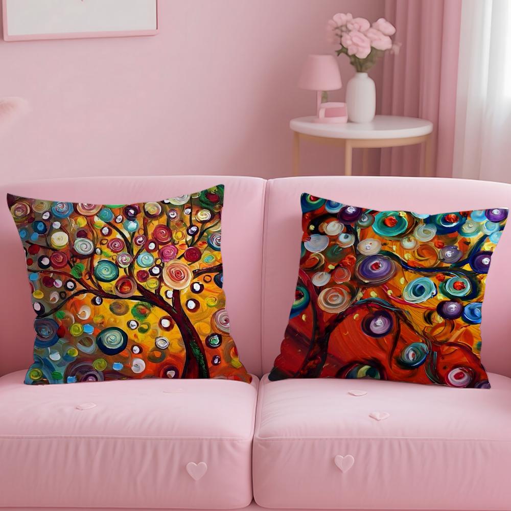C-ColoredS T-TreeS Cushion Cover Comfortable Reversible Pillow Cover Ideal for Car Sofa Bedroom & Beyond