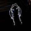 Silver Needle Korean Diamond Bow Earrings Versatile Fashion Temperament Earrings Niche Design Earrings Light Luxury Premium Sense