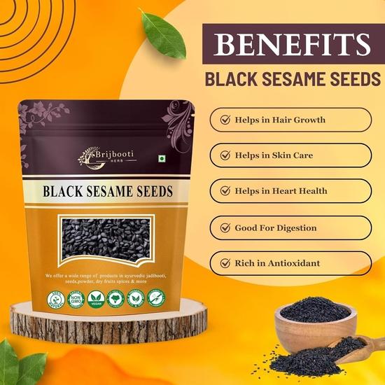 Birju Mahavir Natural Black Sesame Seeds | Kaale Til | 200 Gram | Till Kale