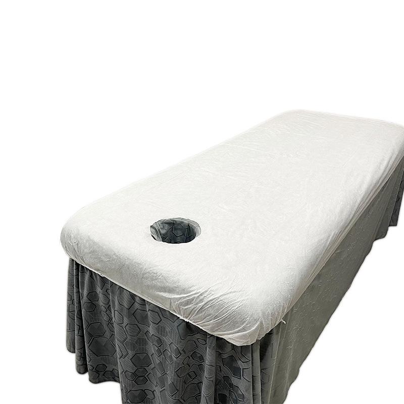 Disposable Dustproof Beauty Salon Bed Cover with Hole - Elastic Fitted Non-Woven Fabric Sheet for Massage Bed