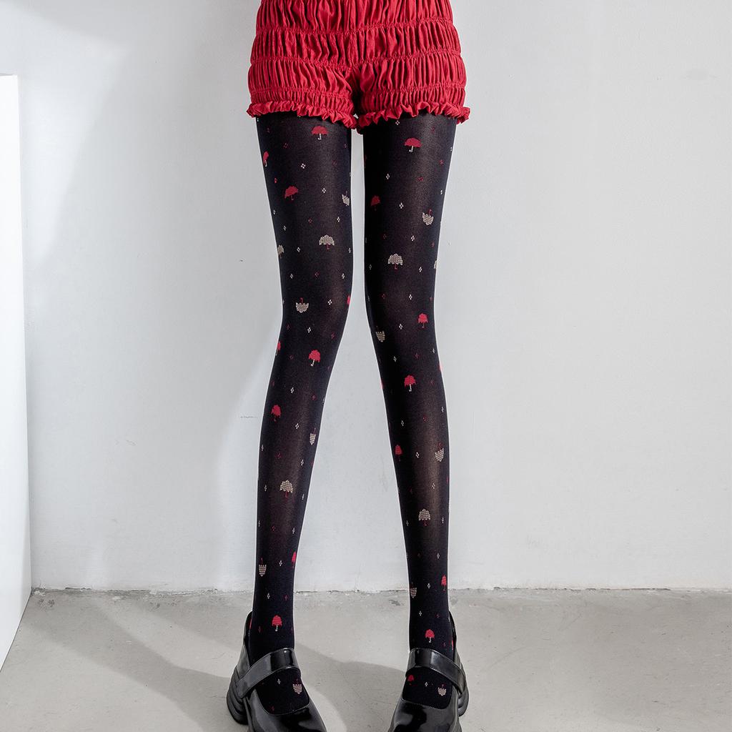 Spring and Autumn New Christmas Christmas Tree Reindeer Jacquard Vintage Base Pantyhose Cute and Sweet Stockings for Women