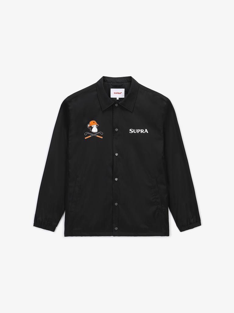 Supra Bayc Golf Back Graphic Woven Coach Jacket (Black)