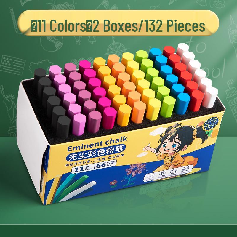 Dust-Free Bright Color Chalk for Kids - Keeps Hands Clean, Ideal for Teachers and Home Use.