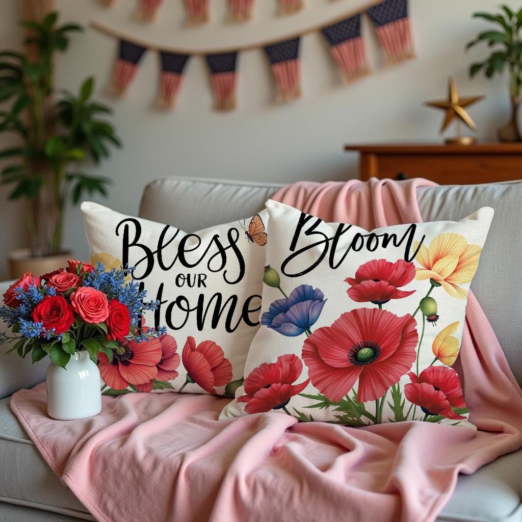 New Floral Pillowcases Home Festival Sofa Cushion Pillowcase Decoration