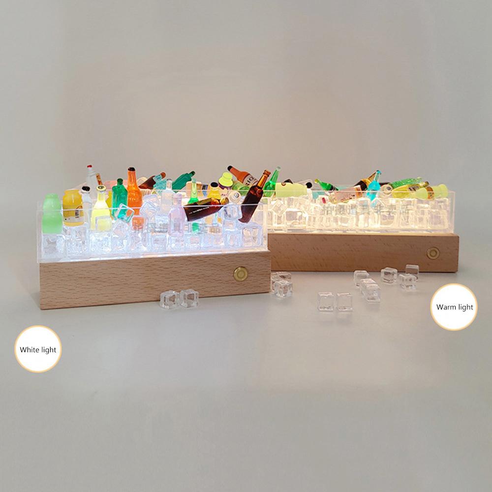 LED Wood Lighted Base Light Rectangle USB Wooden Night Lamp Base Bedroom Bedside Art Display Base DIY Light Home Decor