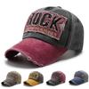 Korean Style Men's Patchwork Embroidered Washed Cotton Baseball Cap