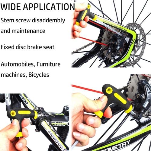 YUENTOEN 5-Piece T-Handle Hex Wrench Set with Long Ball Point and Allen Wrenches, Sizes 2.5mm, 3mm, 4mm, 5mm, and 6mm, for Car, Machine, Bicycle, and