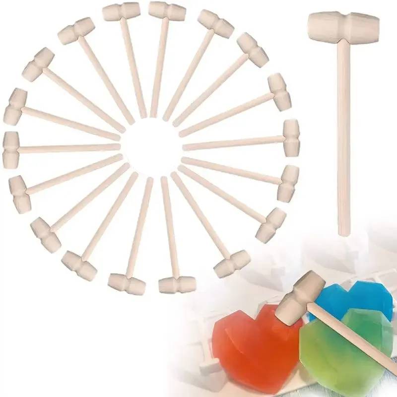 Small Wooden Mallets Mini Wood Hammer For Seafood Crab Lobster Hammer Pounding Toy for Boys Girls Breakable Chocolate Heart Tool