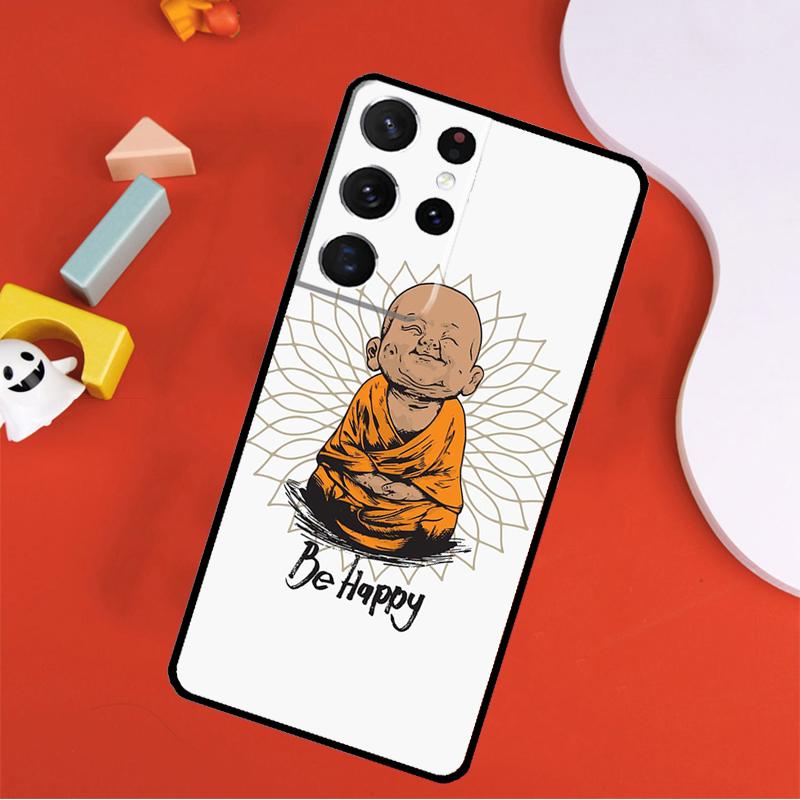 

Be Happy Little Buddha Phone Case For Samsung Galaxy S25 Ultra S24 Ultra S9 S10 S20 S21 S22 S23 Plus S24 FE Cover Galaxy S22