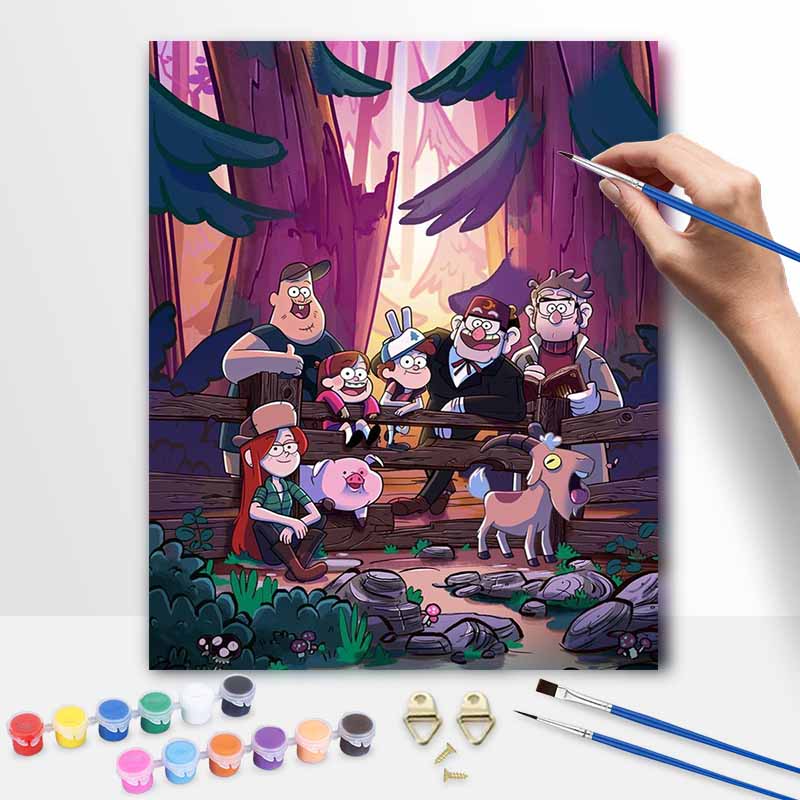 Disney Gravity Falls Painting Kit Home Bedroom Wall Decor Handmade Gift 20x30cm