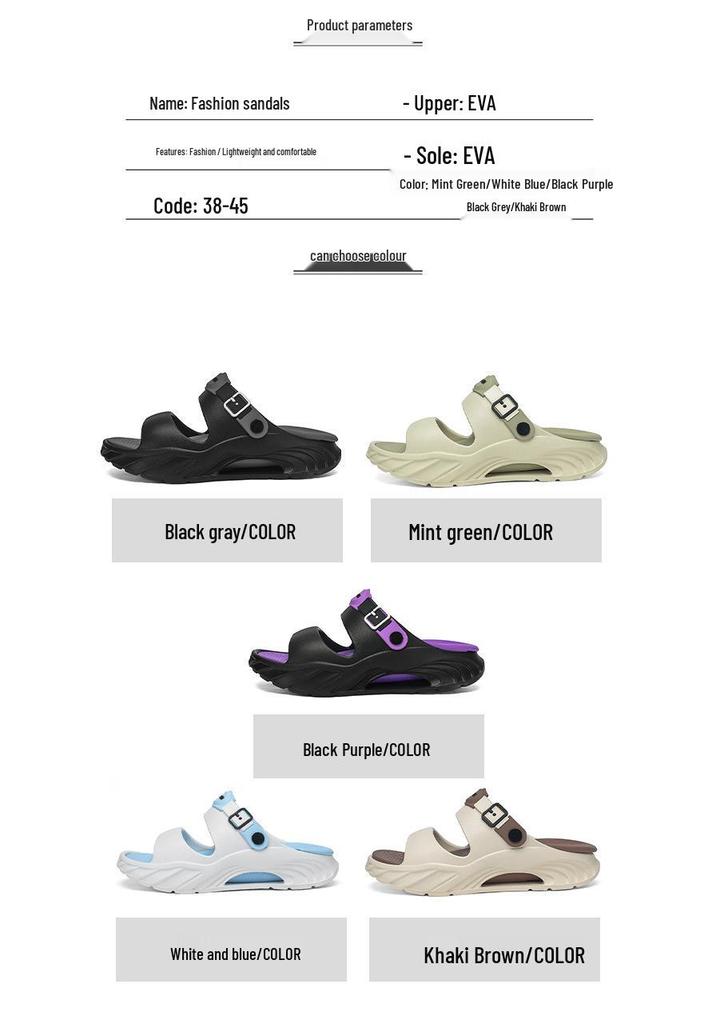 Men's Trendy EVA Cross-Strap Sandals – Thick Sole for Outdoor Sports & Beach