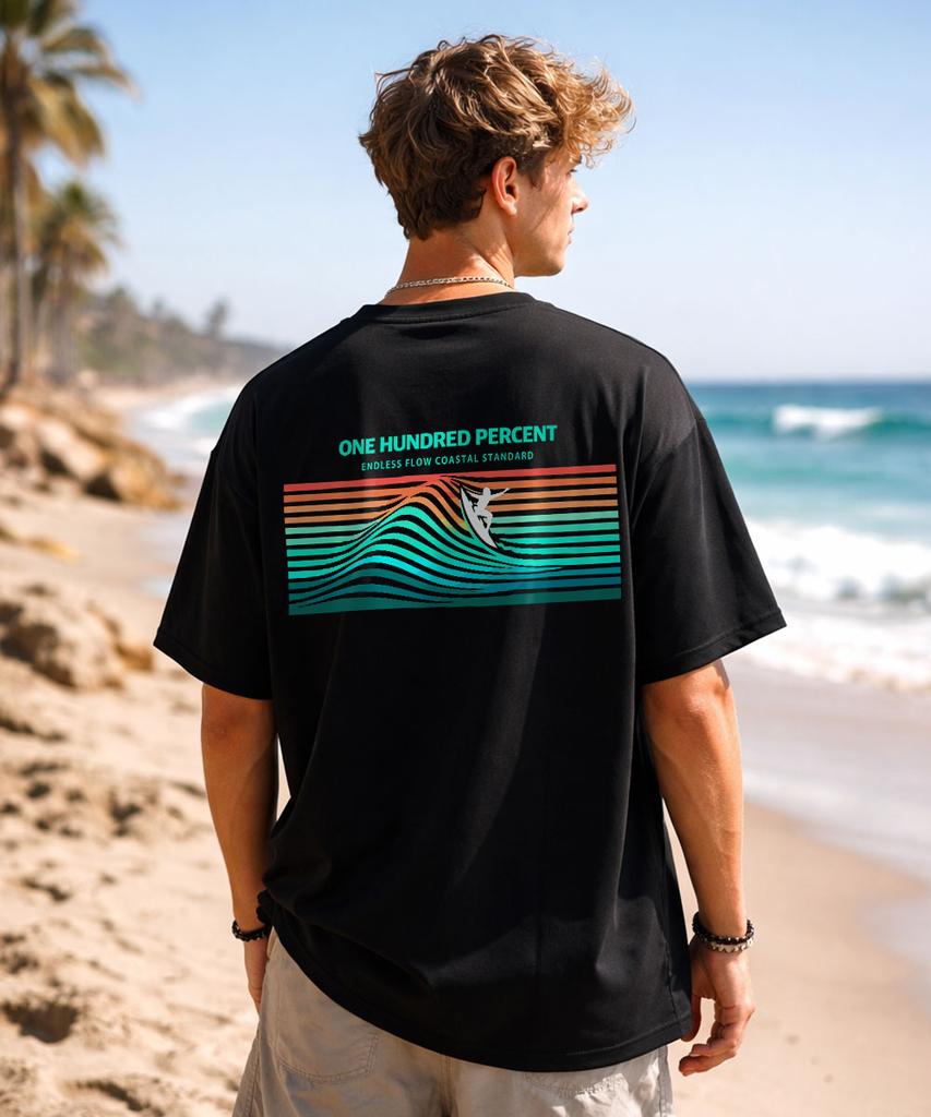 OHP Ohpxjoy Bsurfing Line Semi-Oversized Short Sleeve Tee