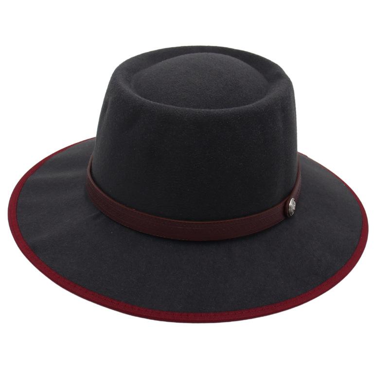 

Internet Celebrities With The Same French Top Hat Flat Top Elegant Jazz Hat Men S And Women S Temperament Felt Hat Imitation Wool Hat Hepburn Style One size fits all темно-сірий