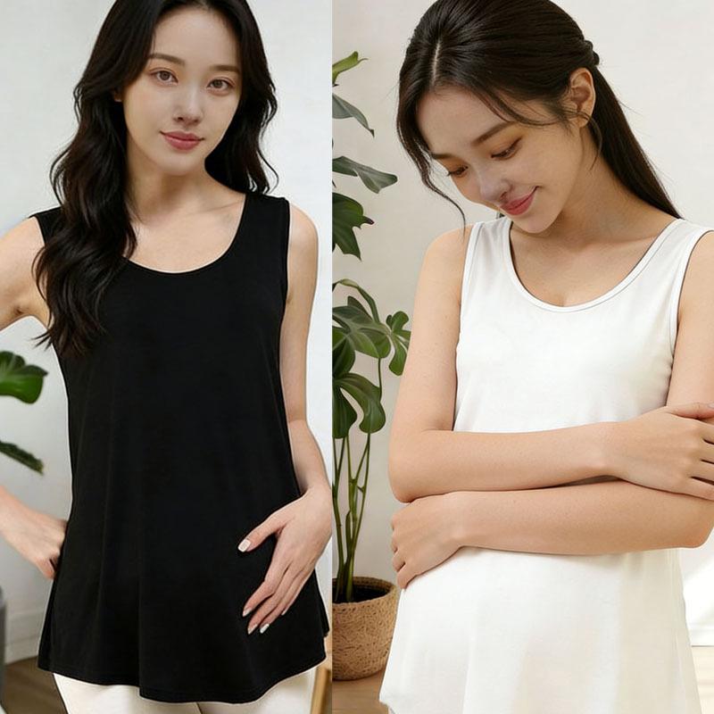 Maternity Celebrity Style Solid Color Camisole: Loose, Multi-Color, Belly-Covering, Non-Revealing Inner Vest for Pregnant Mothers.