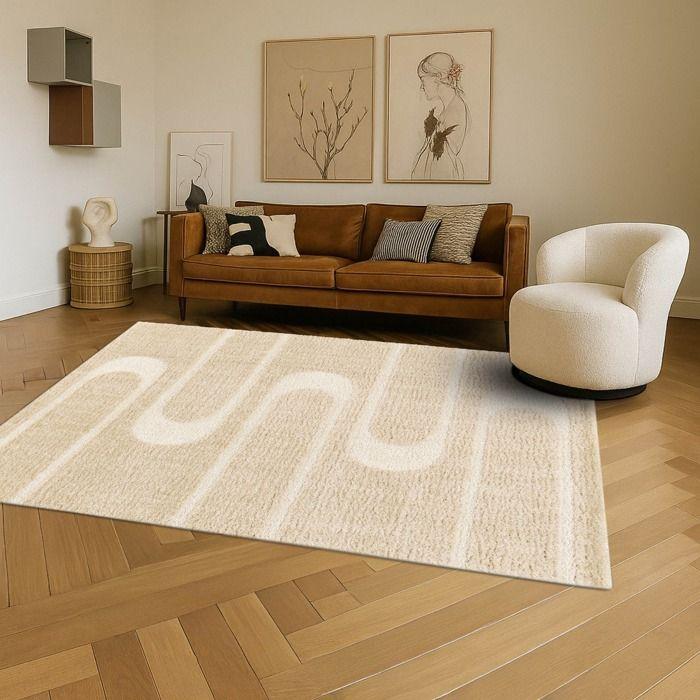 Tapis - THE DECO FACTORY - ORGANIC - 160x230 cm - Beige - Relief géométrique 3D