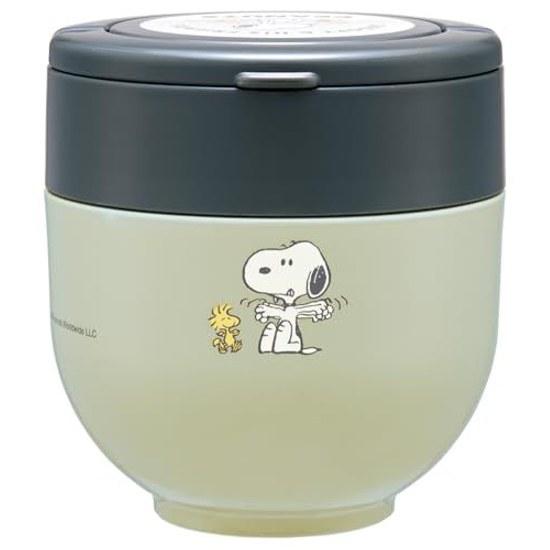 Skater thermal lunch box bowl type 540ml women 2-tier jar folding handle antibacterial Snoopy badge LDNO6AG-A