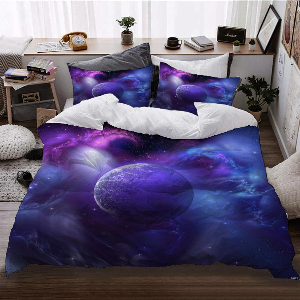 Cosmic Interstellar Wind Bed Three-Piece Set Four-Piece Digital Printing Quilt Cover Pillowcase Sheet