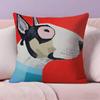 Cartoon Bull Terrier Series Pillow Case Anti-dustmite Pillowcase Invisible Zipper Silky Short Plush Sofa Cushion Cover