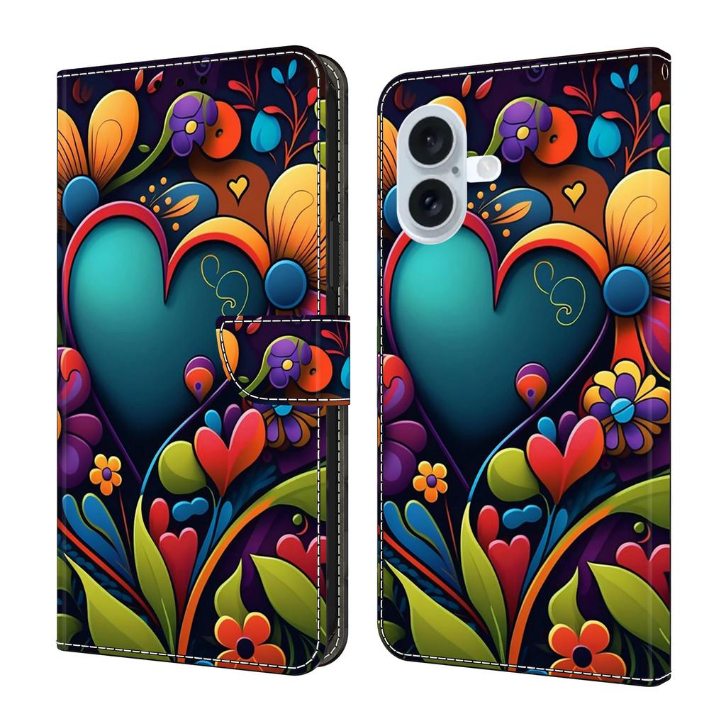 For iPhone 17 Case PU Leather Wallet Phone Cover with Stand
