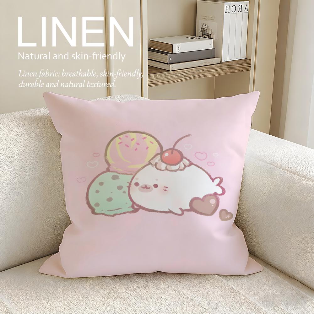 Cute Yurumofu Seal Cushion Cover Pillowcase Set Pcs x x Breathable Washable Sofa Cushion Cover
