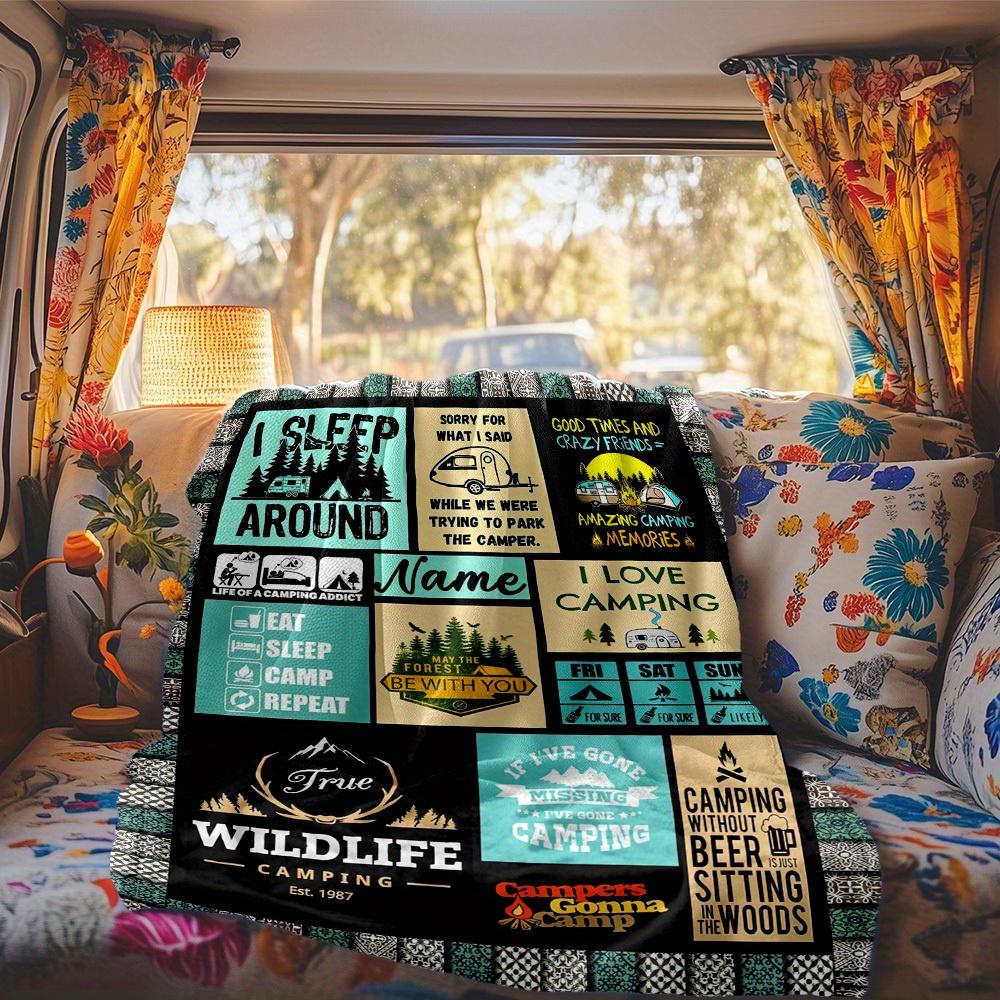 Camping Life Customize Your Name Rv Blanket Comfortable Soft Lightweight All Season Multipurpose Blanket For Travel Camping Picnics Sofa Rv Bed Living