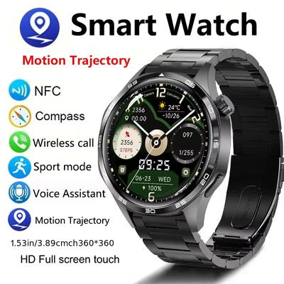 Montre connectée 2025 pour hommes, écran AMOLED HD, Bluetooth, appels, GPS, trajectoire, NFC, fréquence cardiaque, boussole