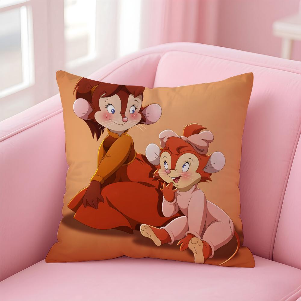 Fashion AAn American TailS Anime Cartoon Cushion Cover Pillowcase Short Plush Invisible zipper Room Sofa Cushion Cover