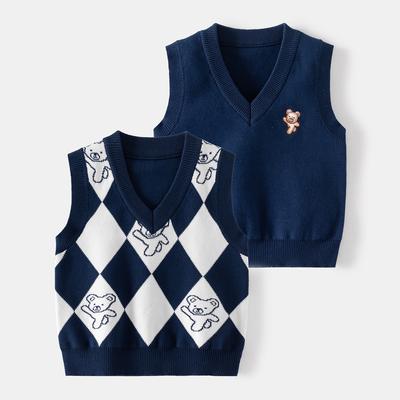 Children's Casual Sweater Fall/Winter V-neck Sleeveless Sweater for Boys