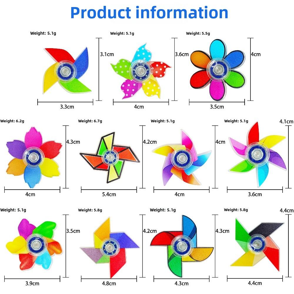 15pcs Windmill Small Top Fidget Spinner Colorful Fingertip Top Guest New Year's Gift Kindergarten Prize Stress Relief Toy