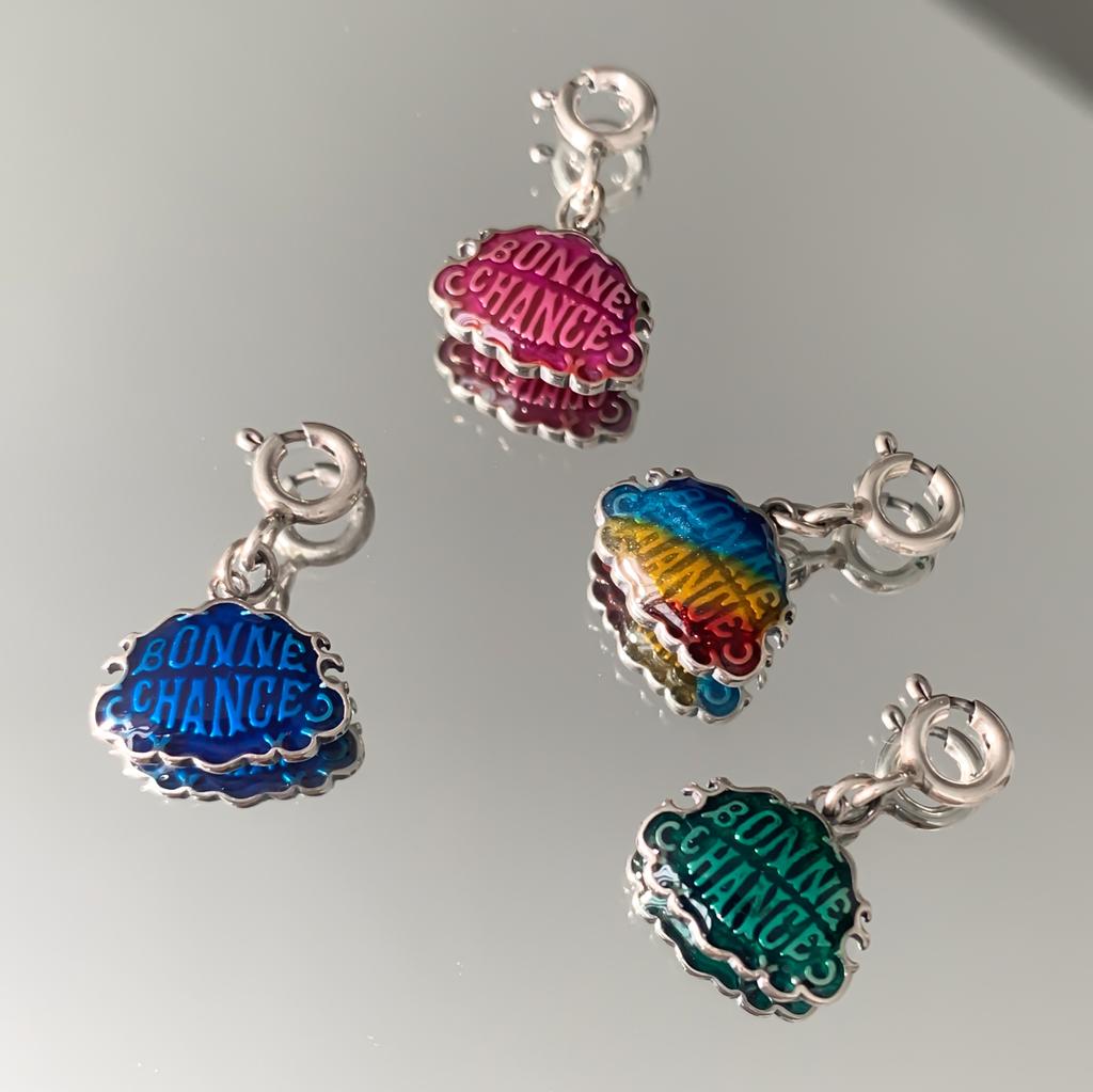 Colorful Double-Sided Enamel Good Luck Brand Single Pendant Ins Cold Wind Niche Light Luxury Design Necklace Premium