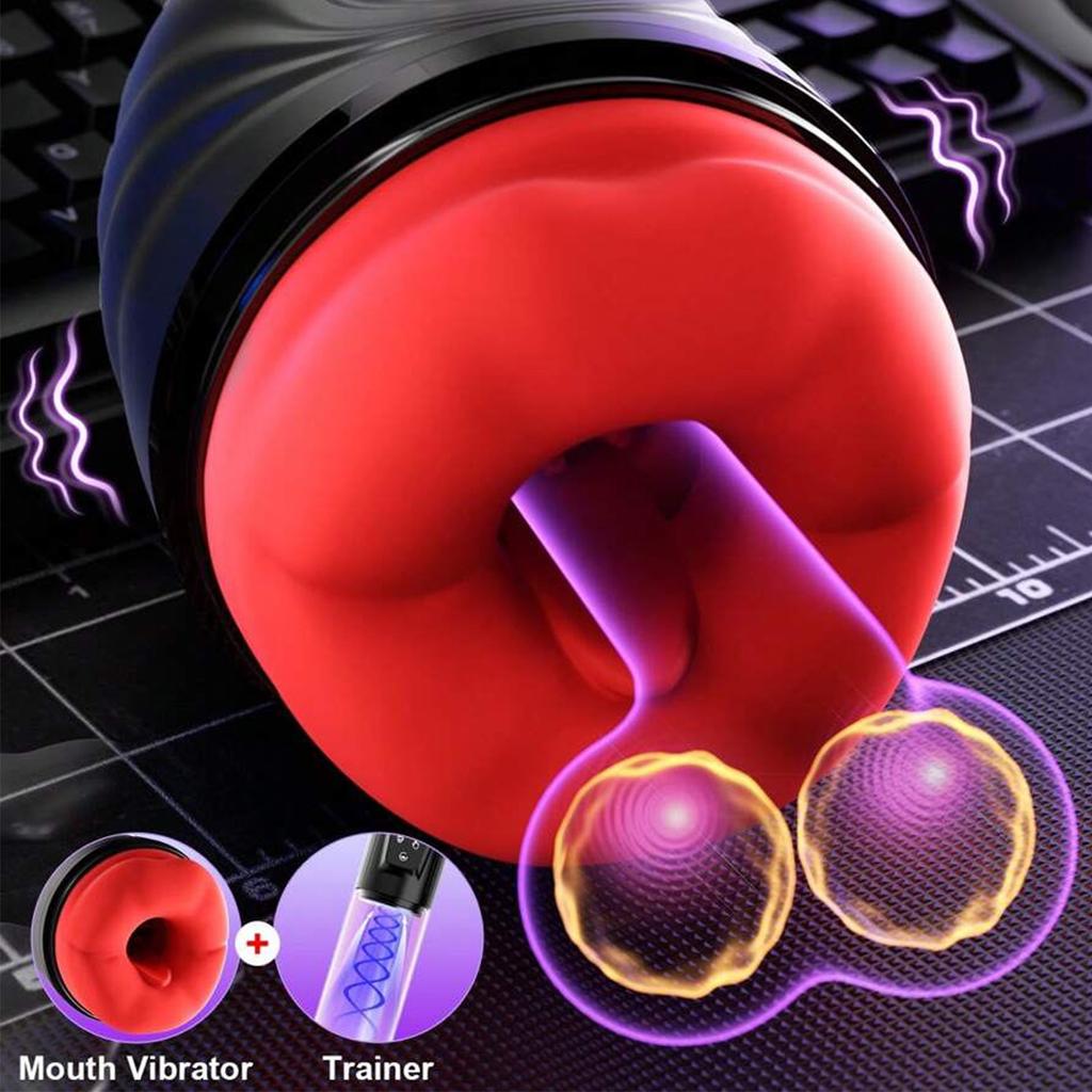 Male Masturbator Vibrator Penis Pump Trainer APP Controller, Mouth Pack Penis Vibrator Adult Toys Pussy Stimulator Adult Sex Toys