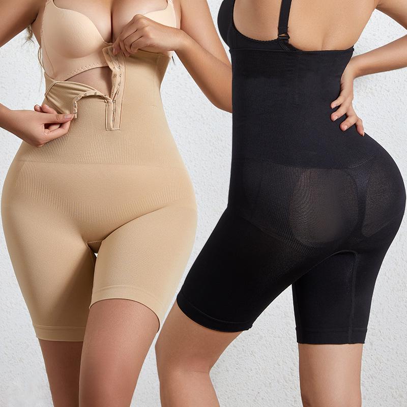 Postpartale High-Waist Bauchweg-Leggings für Damen, Verstellbare nahtlose Boxertights zur Körperformung in Übergröße