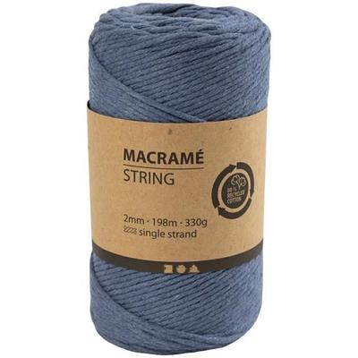 Cord for Macramé - 2 Mm - 198 M - Cotton - Blue