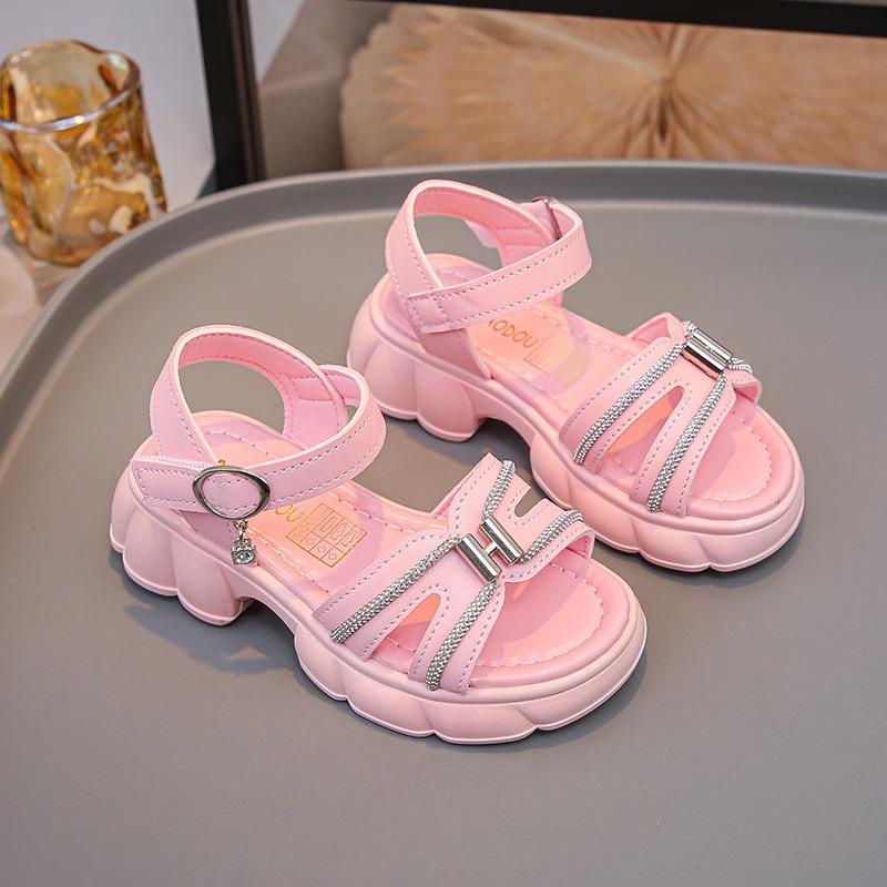 Cool Girl Sandals | Hook & Loop Open-Toe Casual Sport Sandals Fashionable Soft Kids Shoes Elegant Children's Shoes
