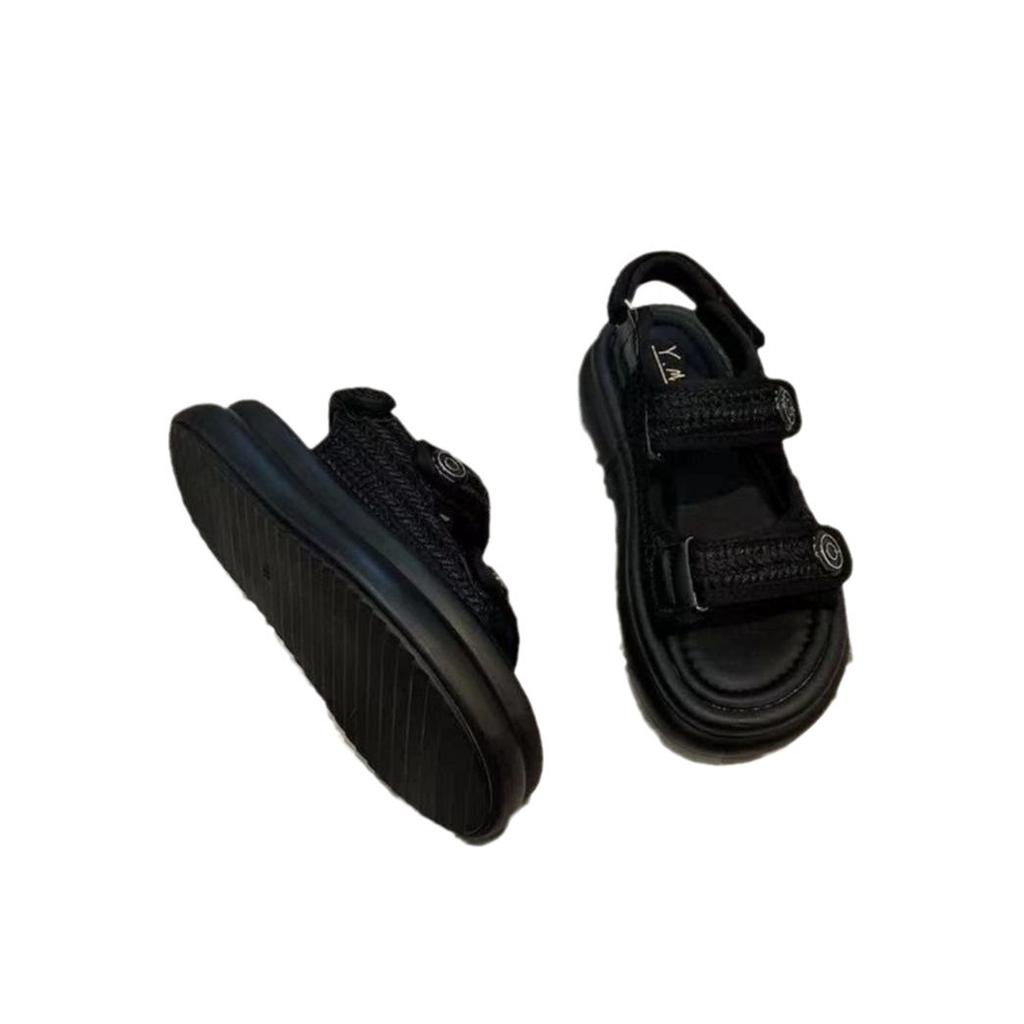 Xiaoxiangfeng Sandals Female New Fairy Style Thick-soled Versatile Flat-soled Sports Velcro Women's Shoes Ins