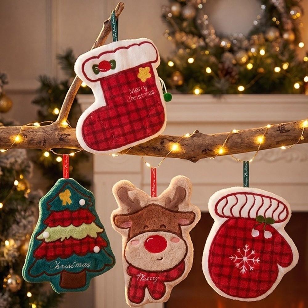 Polyester Hanging Bathroom Towel Coral Velvet Dish Towel Cute Coral Fleece Hand Towels Home