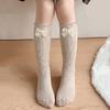 Children's Socks Girls' Solid Medium Long Socks Baby Cotton Comfortable Knee-high Socks With Bows And Lace Trim