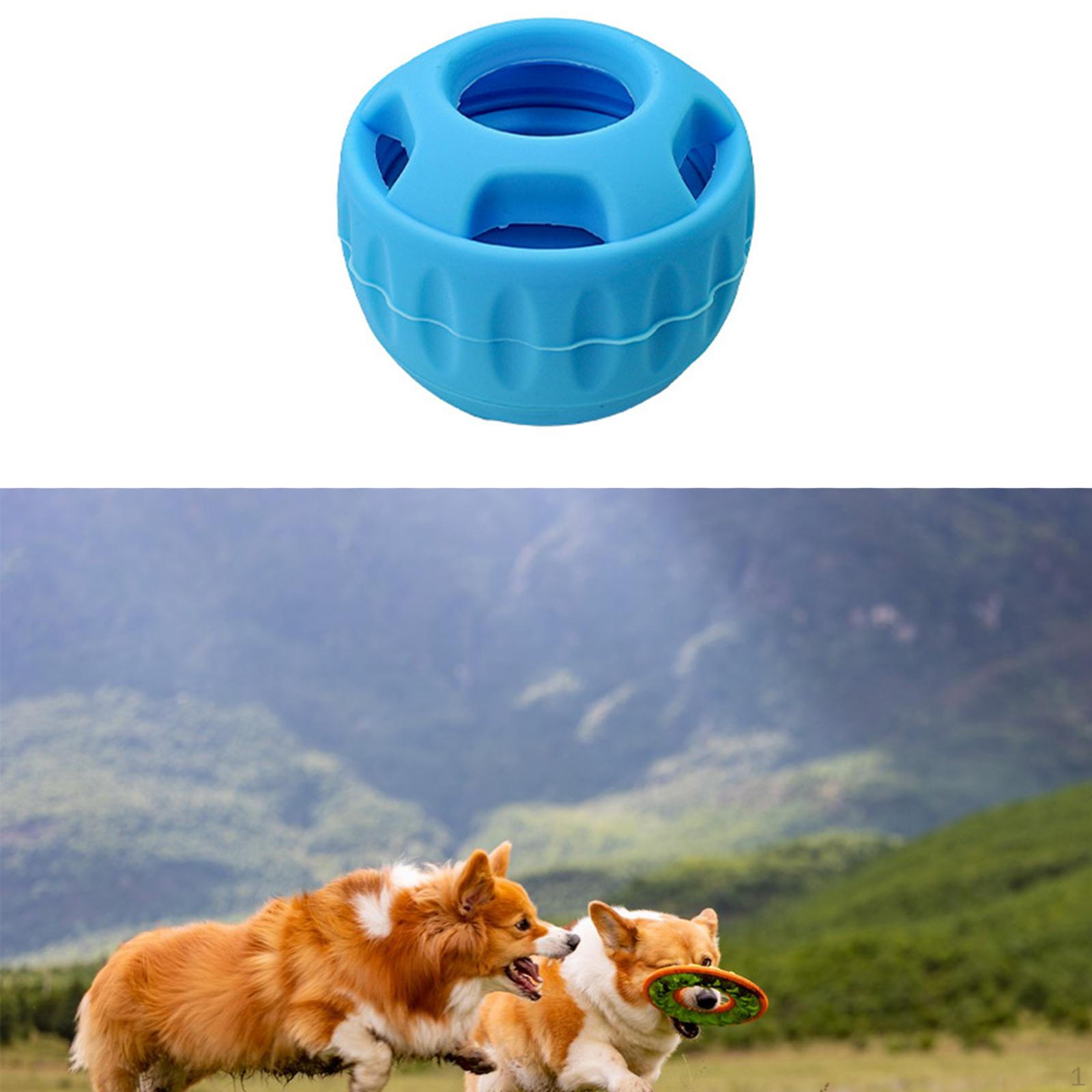 

Игрушка для собак для интерактивного веселья, силиконовый диспенсер для лакомств, для средних и крупных пород синий