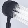 Black ECO shower head, economical, 5 functions, 1/2" thread