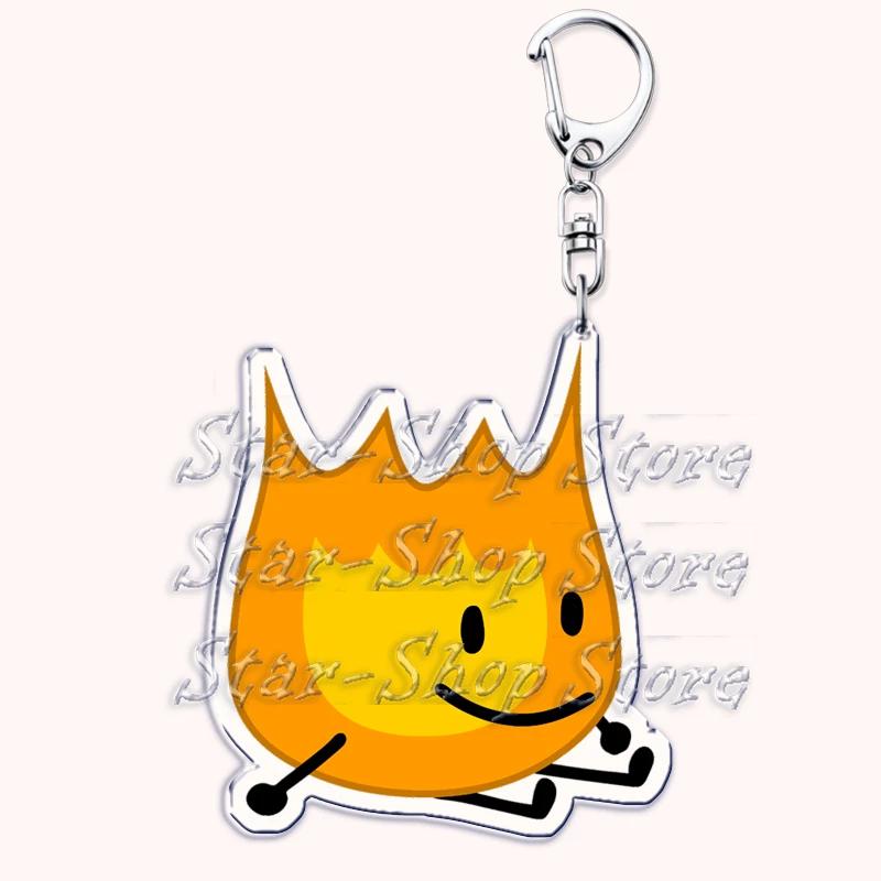 Hot Game Characters Keychain for Accessories Bag Firey Ruby Teardrop Flower Pin Coiny Price Tag Keyring Jewelry Fans Gamer Gifts